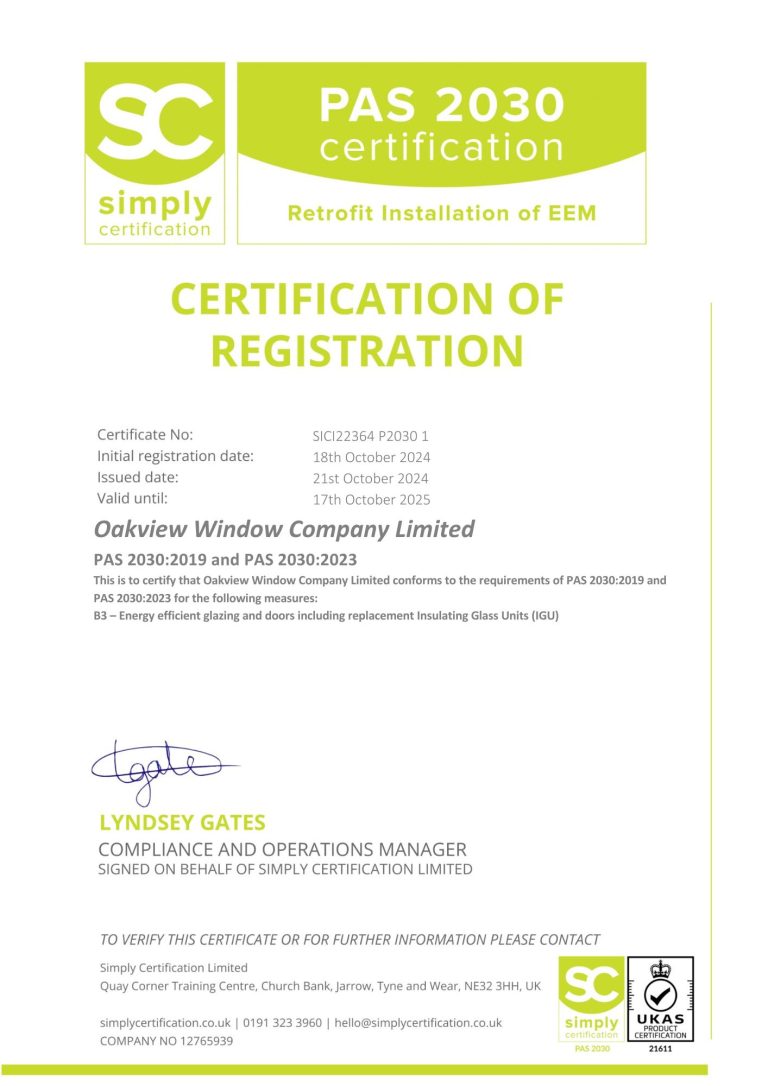 Oakview Window Company Limited – SICI22364 P2030 1 – PAS 2030 2019 and 2023 – Expires 17.10.2025 (1).pdf